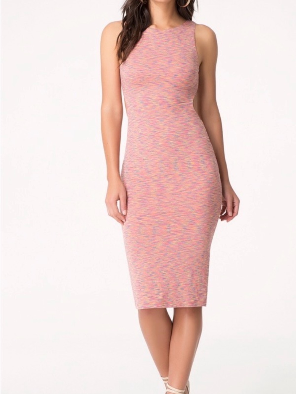 Bebe Space Dye Cut Out Midi Dress